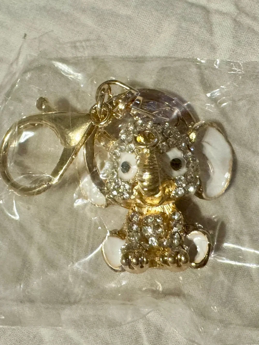 Unbranded Gold Elephant Crystal Keychain bag charm Accessory NEW